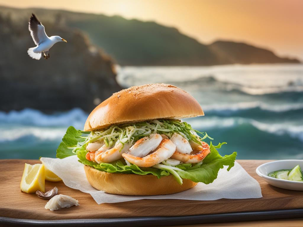 Meeresspezialitäten auf Fischbrötchen