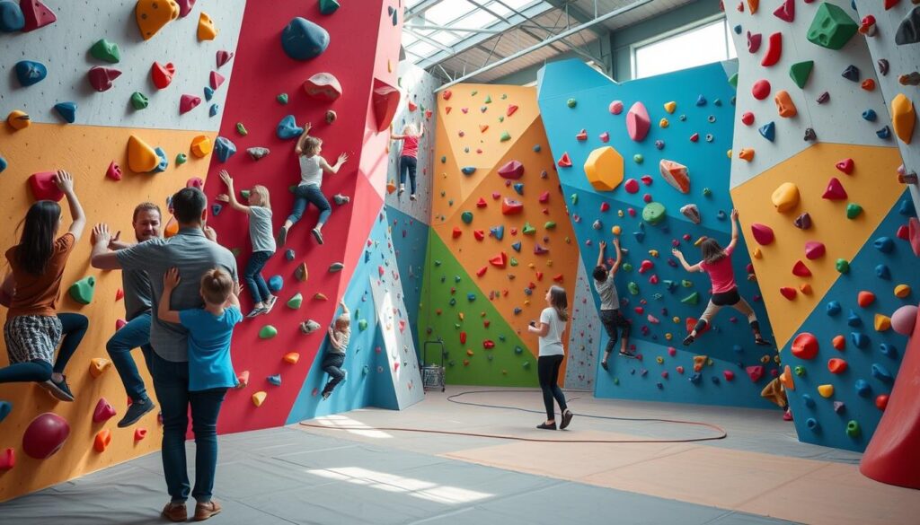 Familiensport in der Boulderhalle