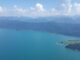 Türkisfarbener Walchensee mit Halbinsel Zwergern vom Herzogstand aus gesehen